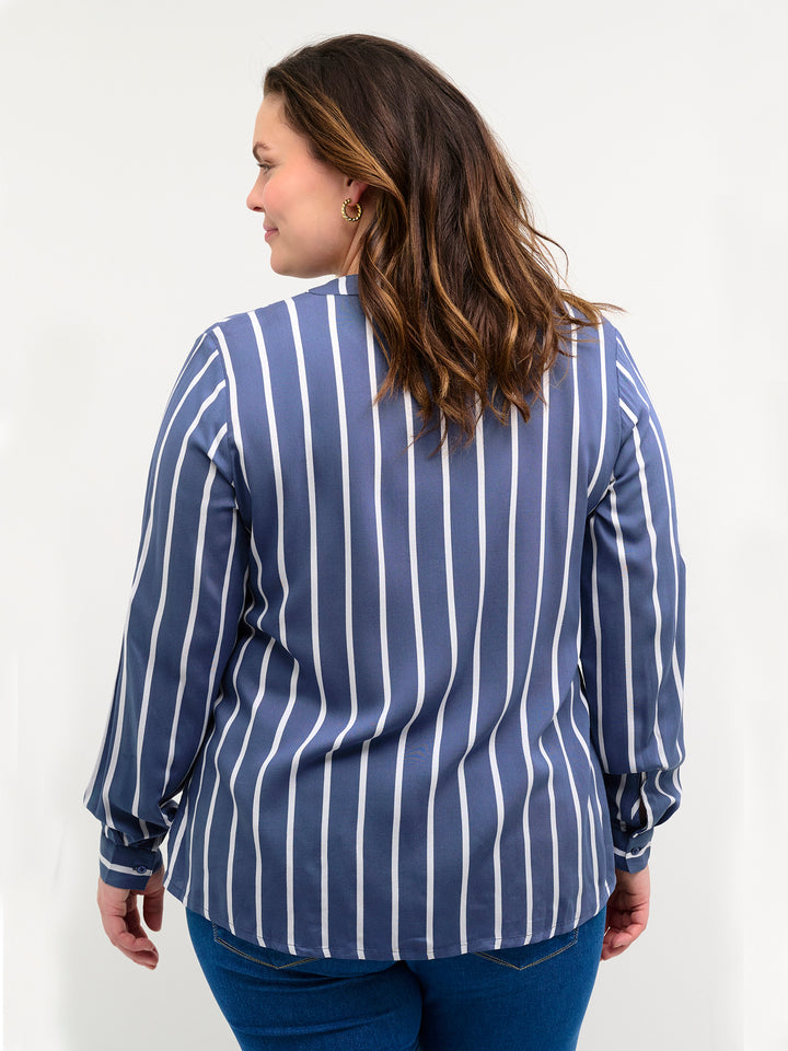 KCsida stribet bluse, KAFFE - blue