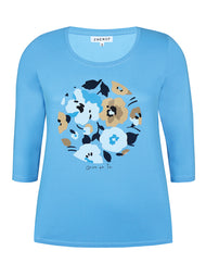 T-shirt med print fra Zhenzi - blue