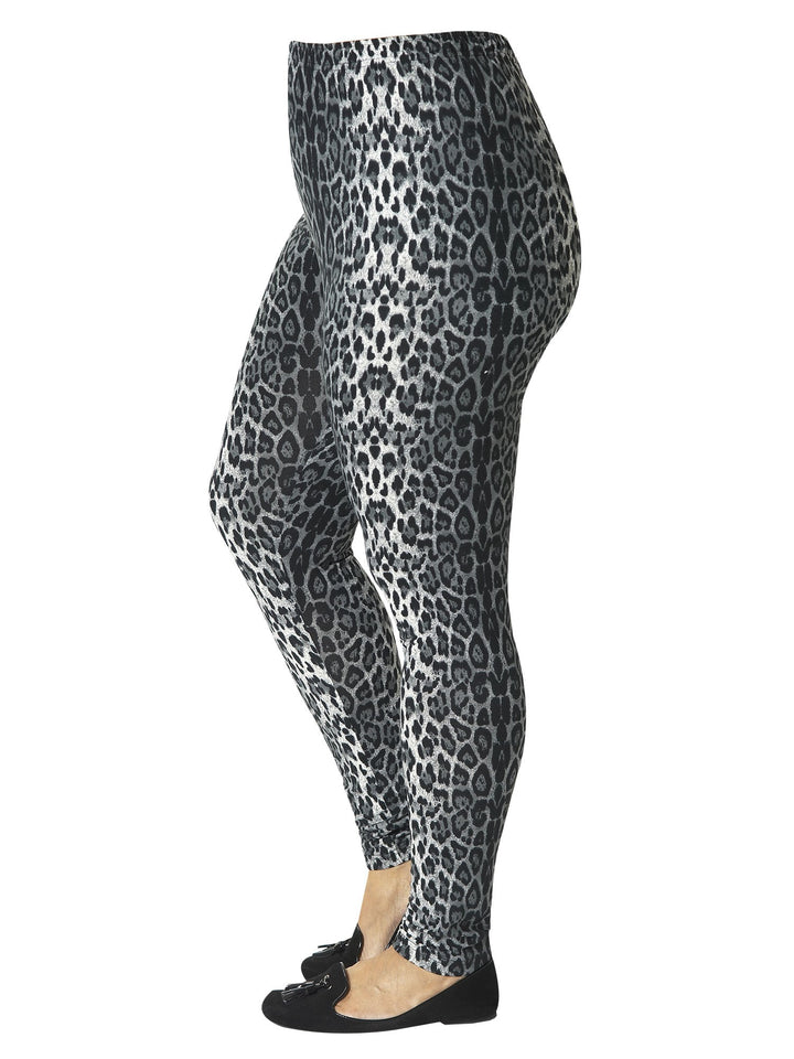 Leopard leggings, by Caroline - sort-grå