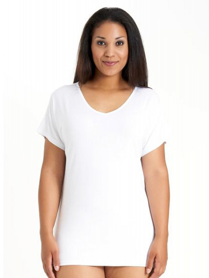 T-shirt med V-hals, Sandgaard - hvid