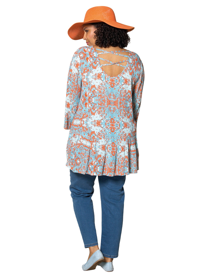 Mønstret bluse fra Adia - blue