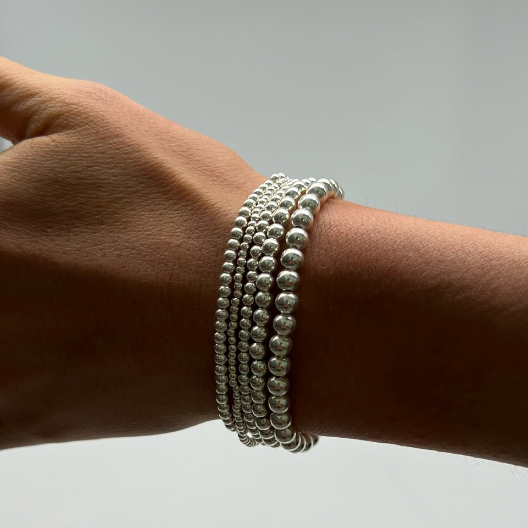 3MM Silver Ball Bracelet