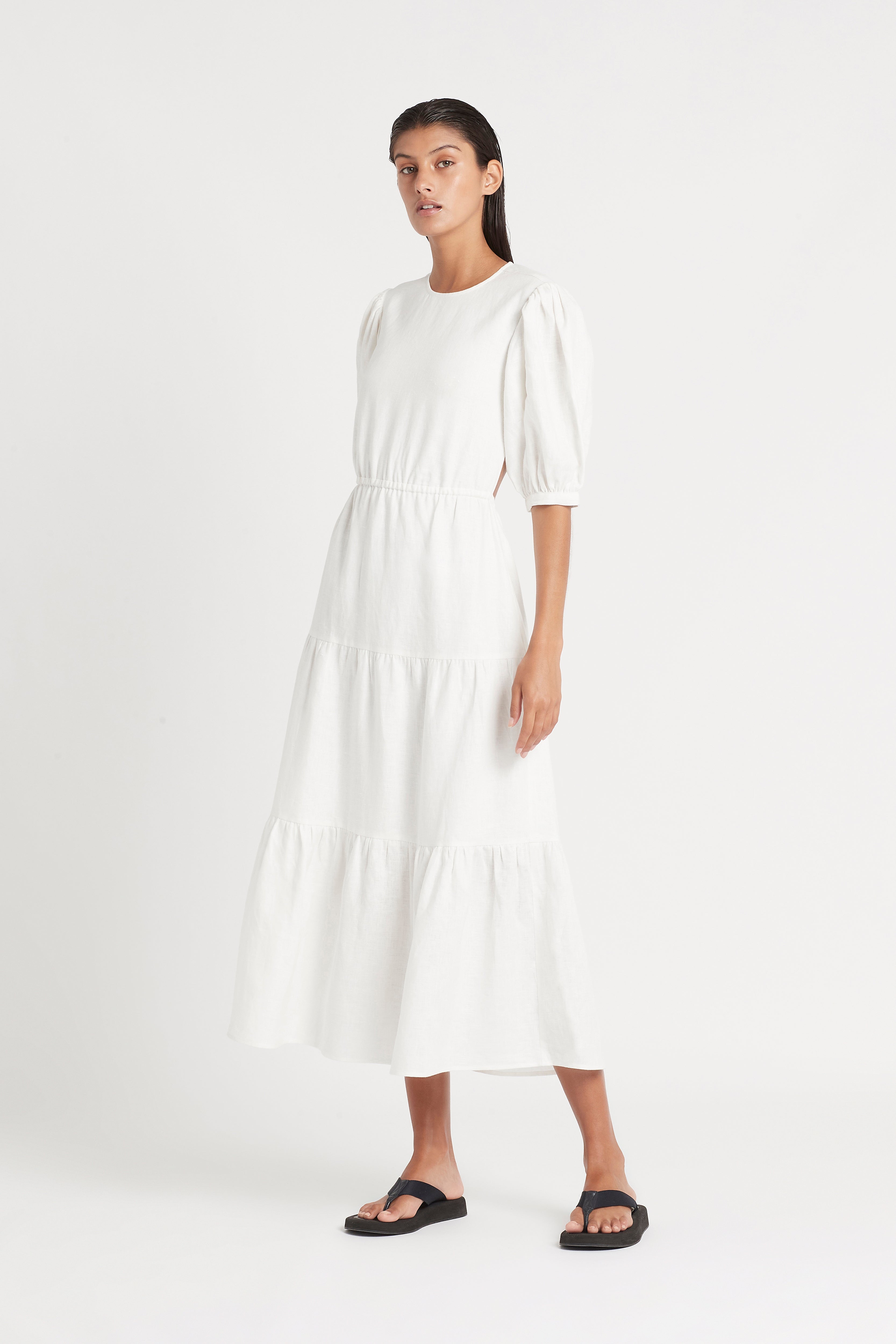 LORENA TIERED MIDI DRESS