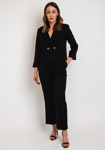 Black Pantsuit for Women, Black Formal Pants Suit for Women, Black Pantsuit  Set With Trousers and Blazer Single Breasted, Formal Womens Wear -   Hong Kong