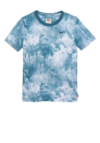 Levis Boys Tie Dye Effect Organic Cotton T-Shirt, Teal - McElhinneys