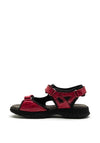 Softmode Camino Leather Patent Velcro Strap Sandals, Red