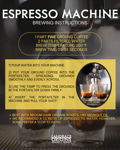 espresso machine brew brewing guide