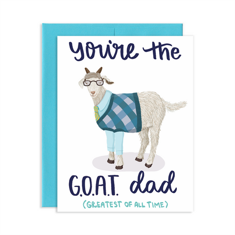 Goat Dad Greatest Of All Time Greeting Card