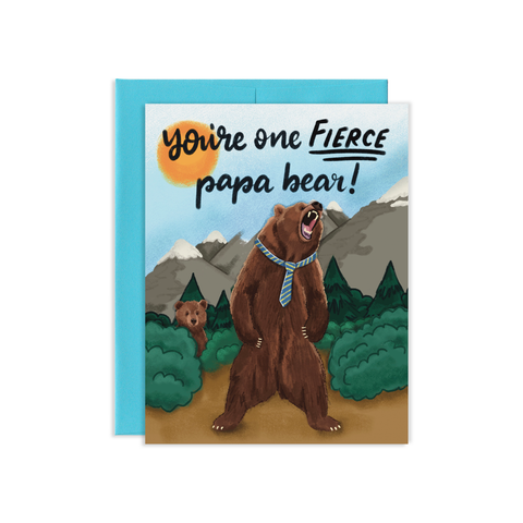 Fierce Paper Bear Father's DAy Greeting Card