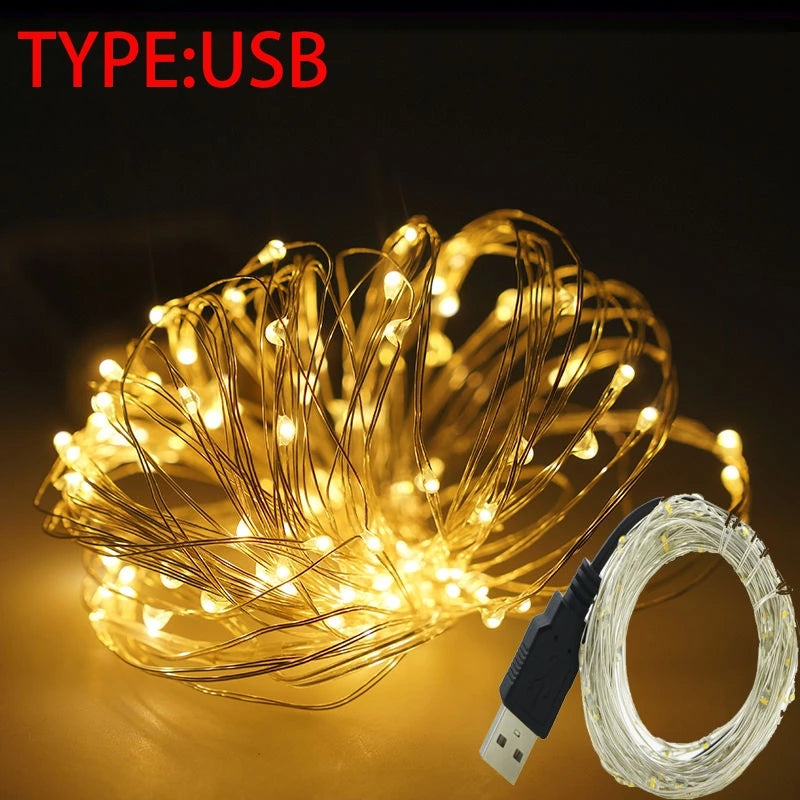 Battery USB Copper Wire LED Fairy Lights Decoration