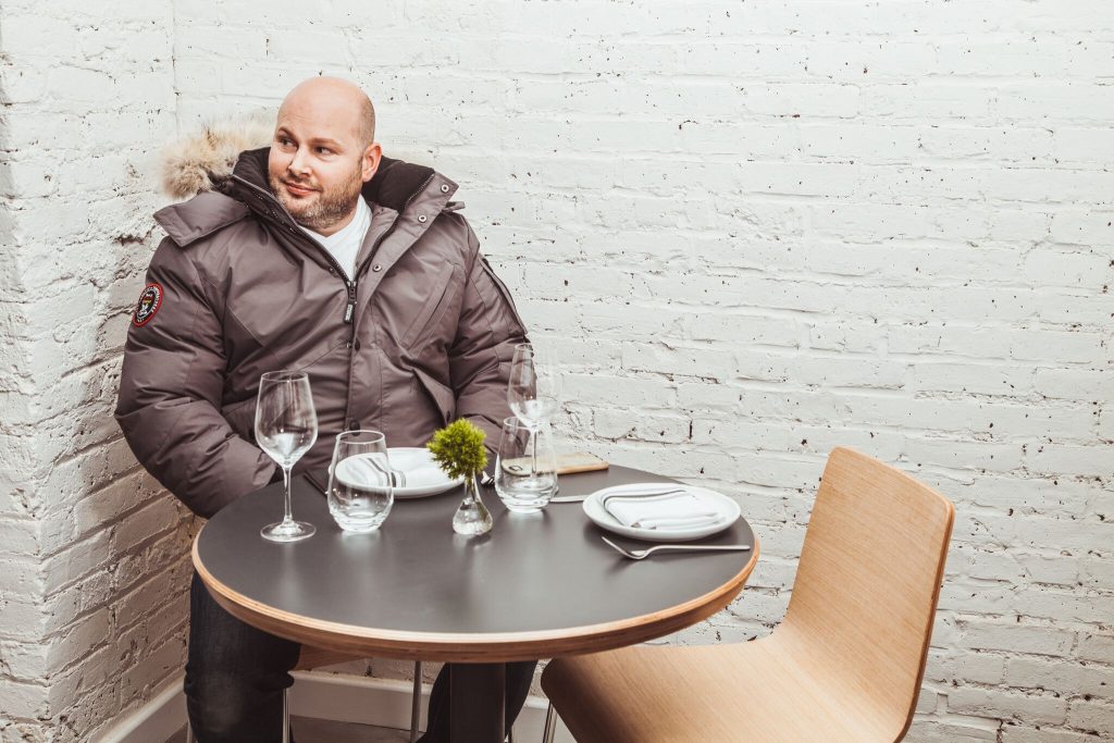 Dan Kluger sitting in Loring Place