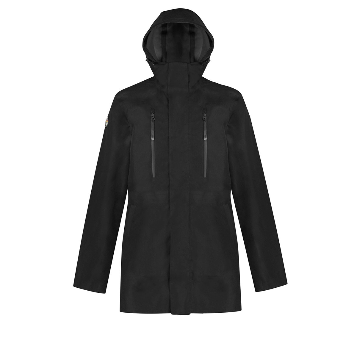 black lightweight rain jacket