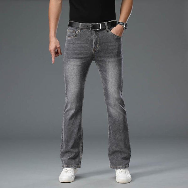 Men Bell Bottom Jeans Stretch Vintage Flared Denim Pant Slim Fit Bootcut  Trouser – HAORUN