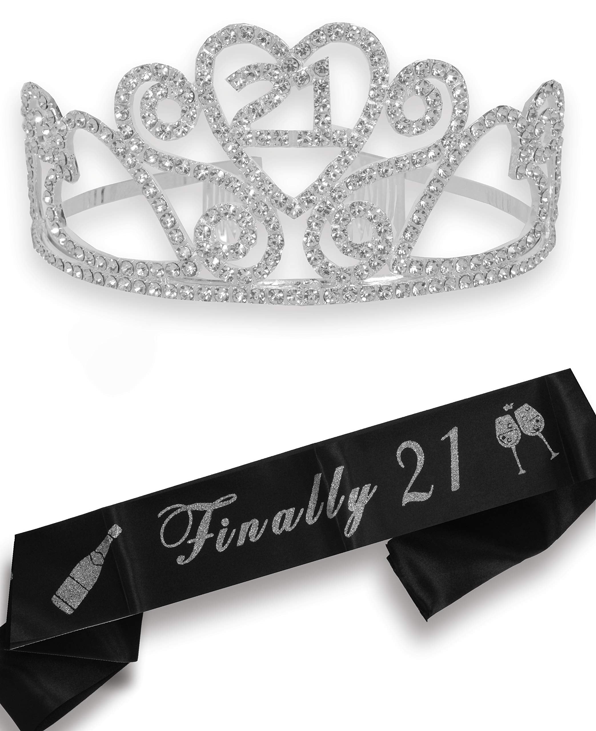 Birthday Girl Party Accessories Tiara Sash (Silver Tiara)