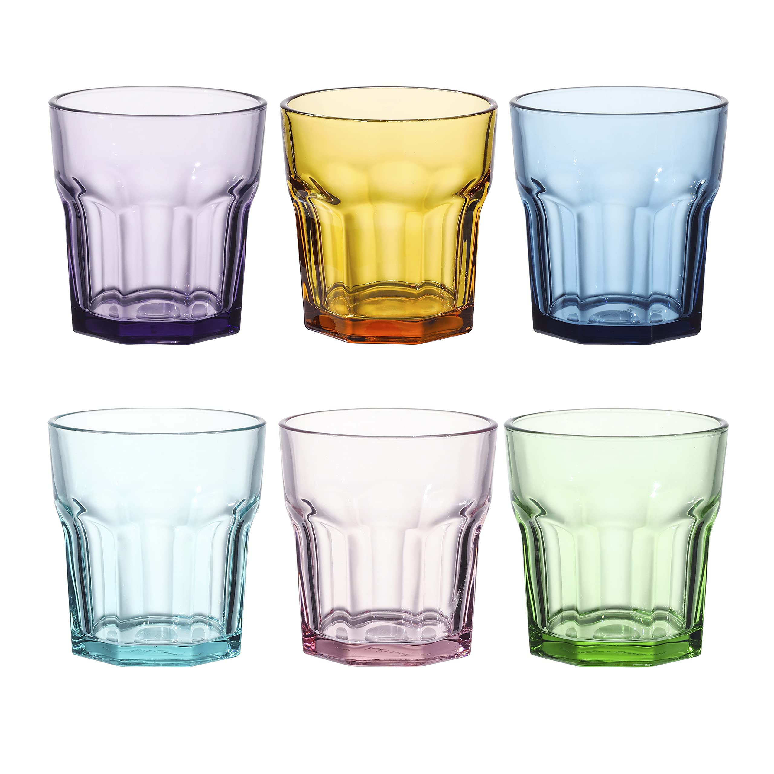 Double Old Fashioned Glasses Beverage Glass Cup,Colored Tumblers and Water  Glasses,Set