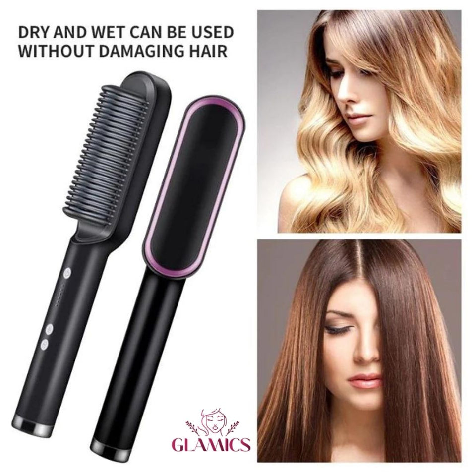 Glamics Electric Hair Straightening Brush - [Free Shipping] –  glamics-pakistan