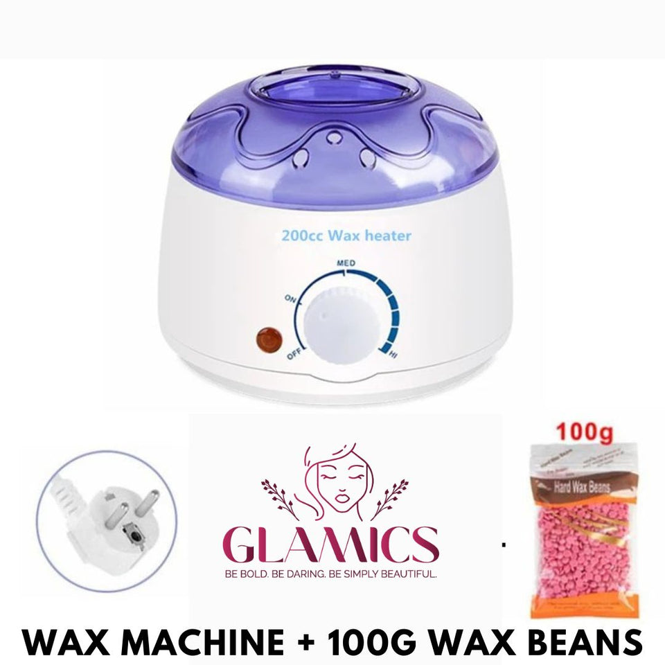 Wax Warmer Hair Removal Kit Electric Wax Heater Home Waxing Machine with  Hard Wax Beans and