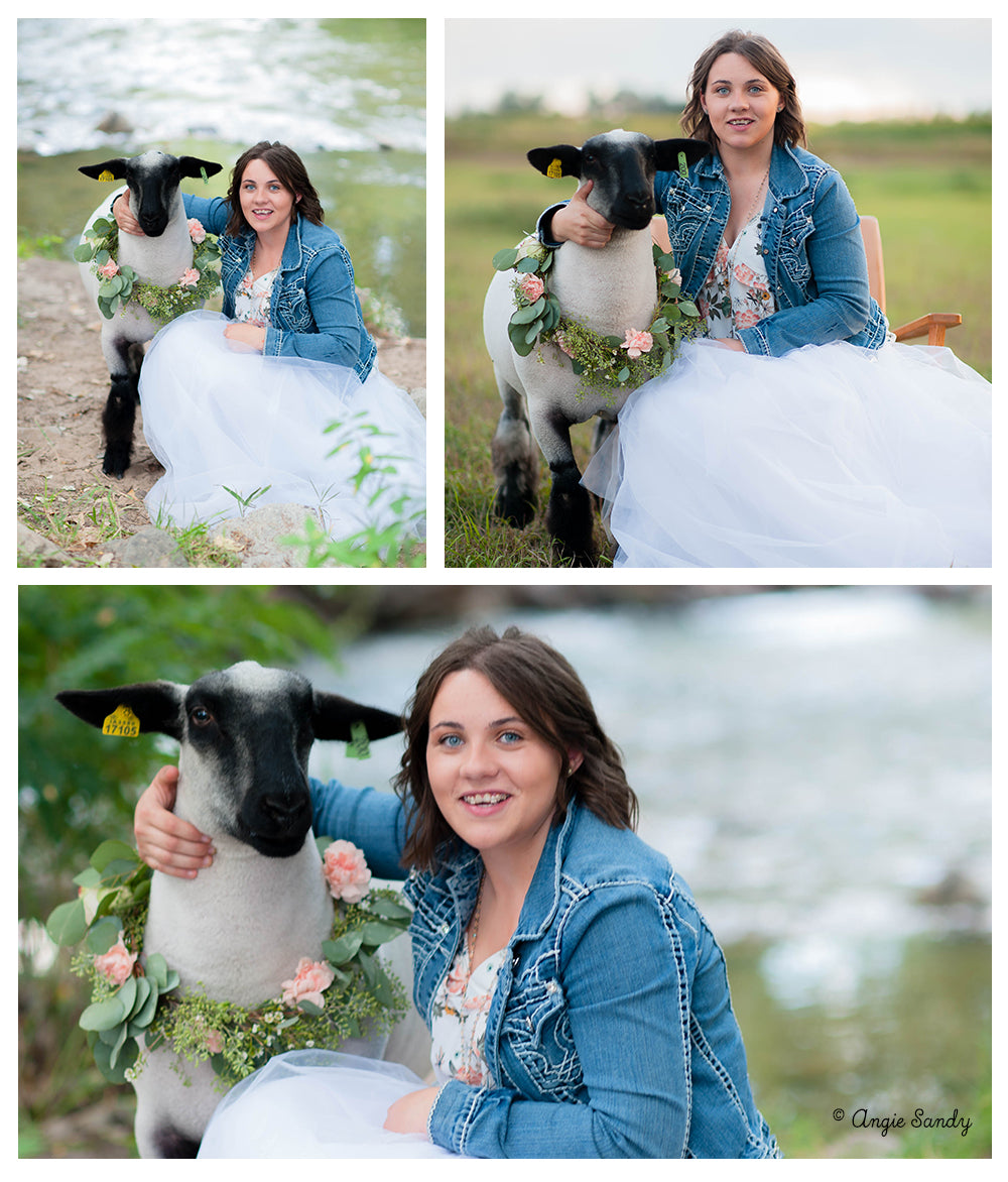 Sandy Sisters Lamb Photoshoot - Flower Wreaths and Tulle Skirts 