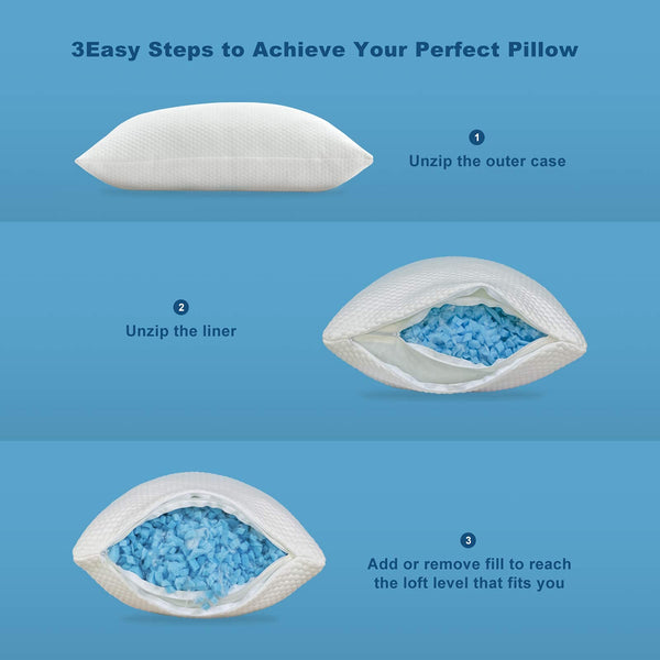 Molblly Pillows Set adjustable height
