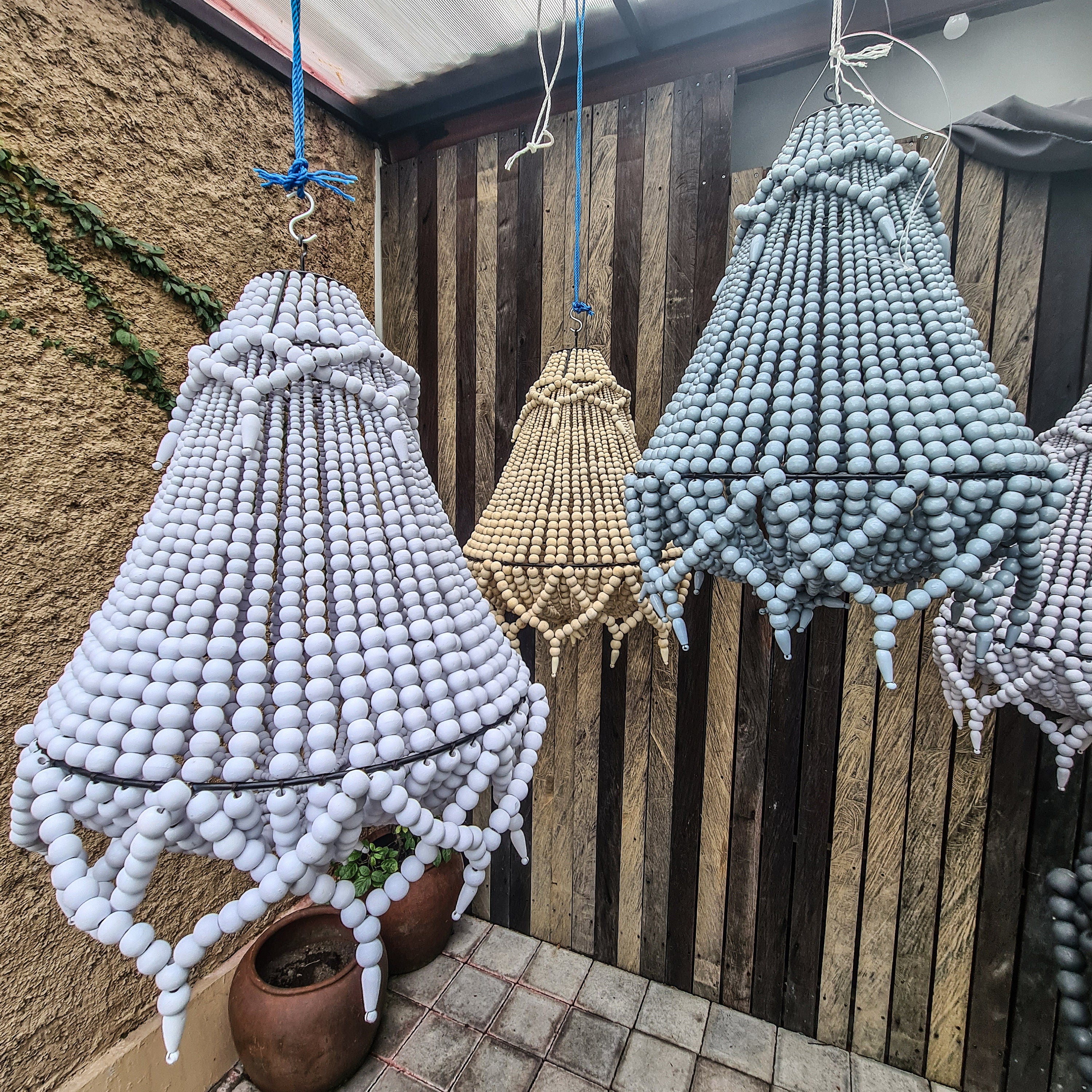 wood bead lampshade