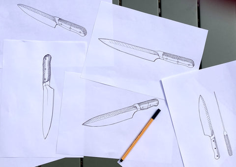 atma kitchen knives sketch