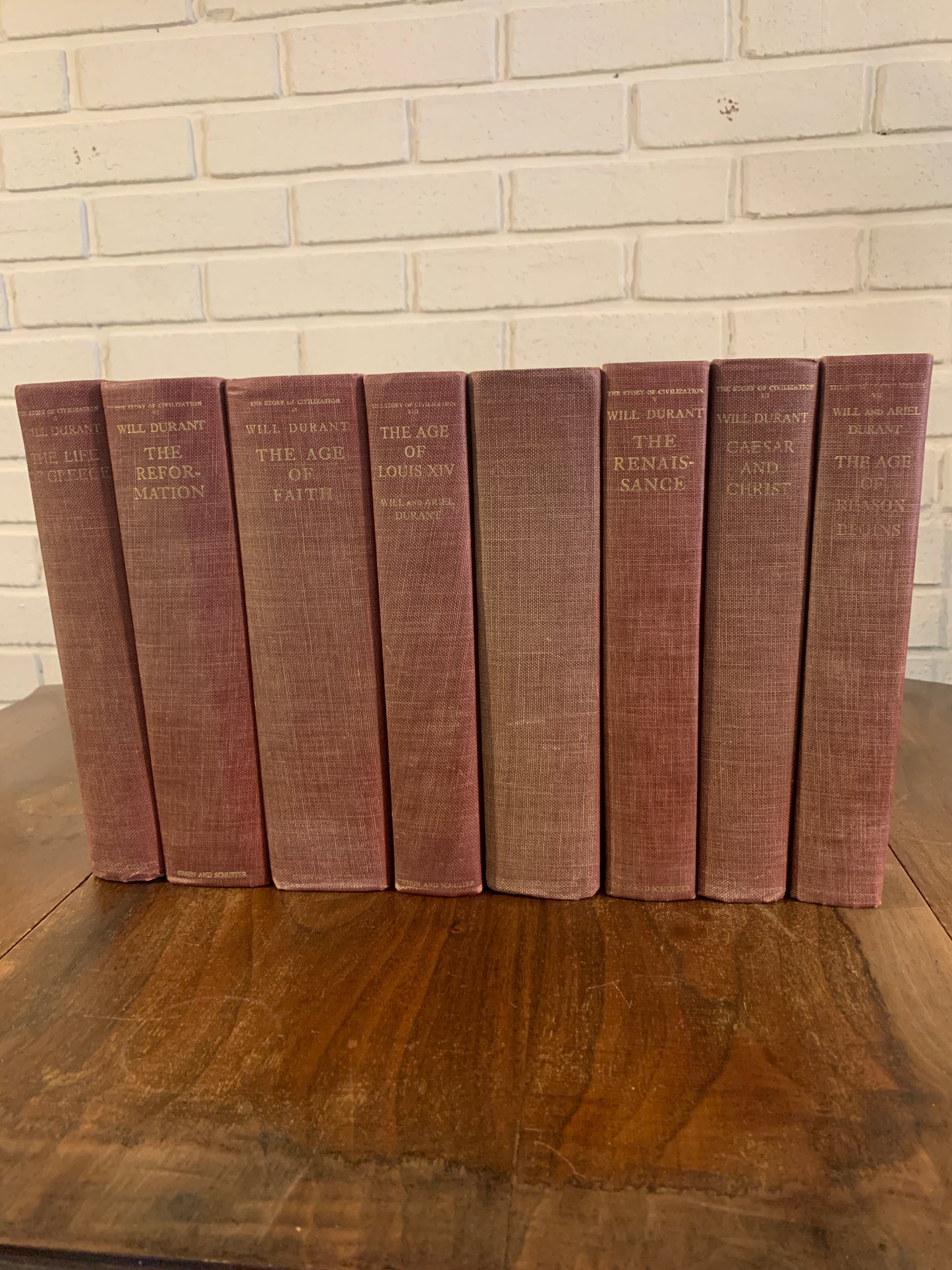 The Story of Civilization by Will and Ariel Durant, 8 Volume Set