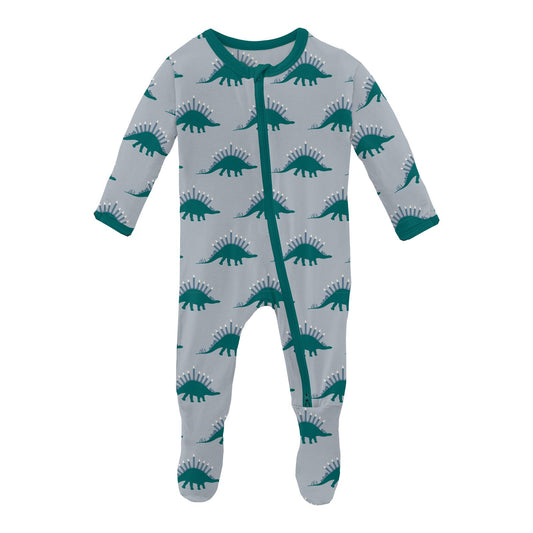 KicKee Pants Print Footie W Zipper - Spring Sky Diictodon – Just For  Babies, Inc.