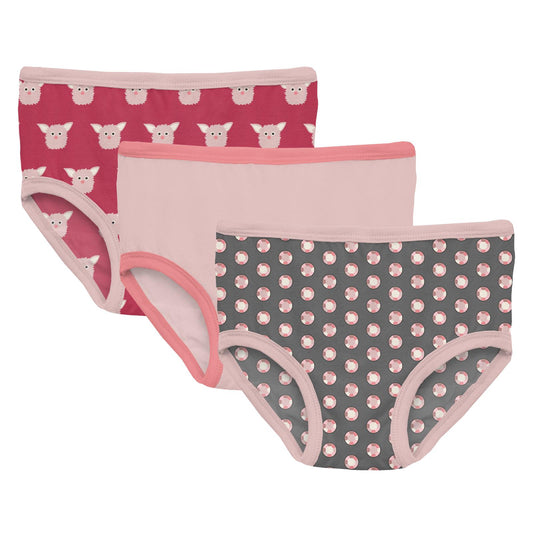 Kickee Pants Bamboo Girls Underwear - Natural Rose Trellis