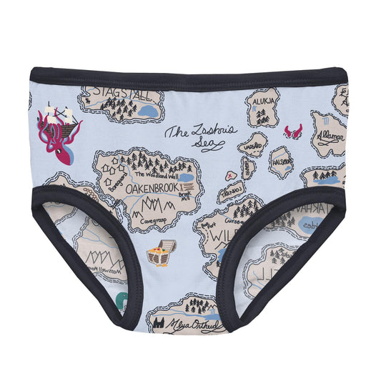 Kickee Pants Girl Underwear (Set of 2), Falcon Agate Slices & Falcon Snow-  Size M(8-10) - The Red Willow