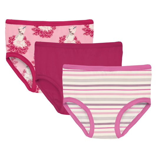 Kickee Pants Girl's Underwear Set of 3: Cake Pop Prancing Unicorn