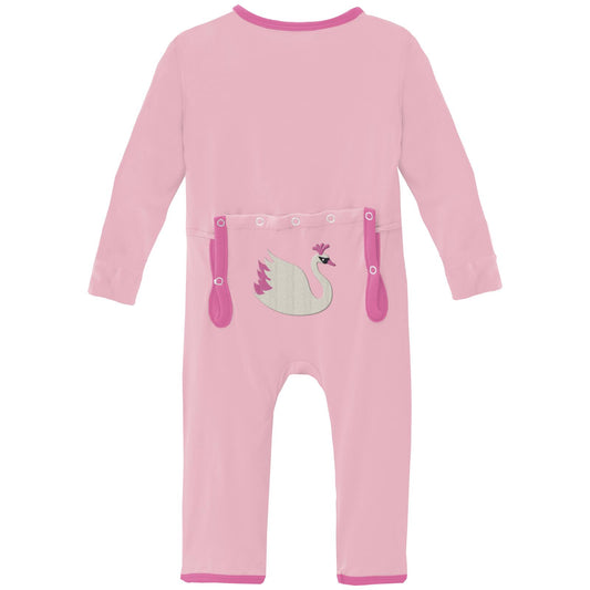 Kickee Pants Infant Girl Natural Camper Coverall 6-9 Months New