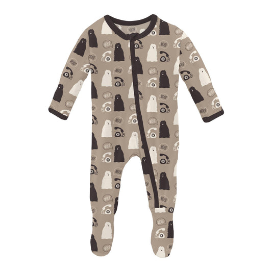 Kickee Pants - Print Footie with Zipper - Natural Canine First Responders