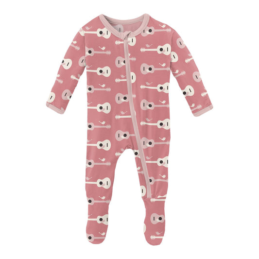 KICKEE PANTS RUFFLE FOOTIE- WILD STRAWBERRY - Ready Set Baby