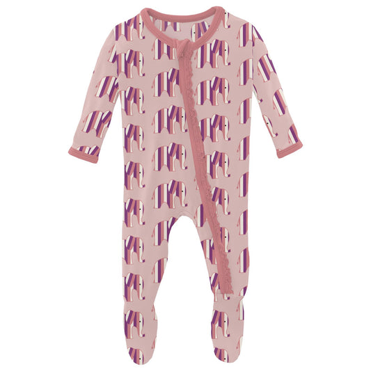 KicKee Pants Print Footie W Zipper - Spring Sky Diictodon – Just For  Babies, Inc.