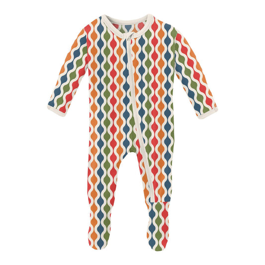 KicKee Pants Print Footie W Zipper - Spring Sky Diictodon – Just For  Babies, Inc.