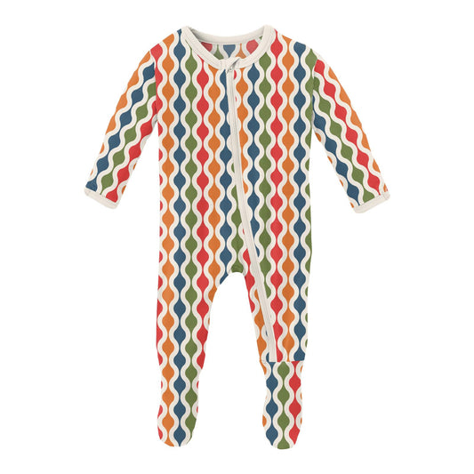 Buy Kickee Pants Jailhouse Rock Stripe Print Footie With Zipper For Your  Little Boy - Now! - Bellaboo