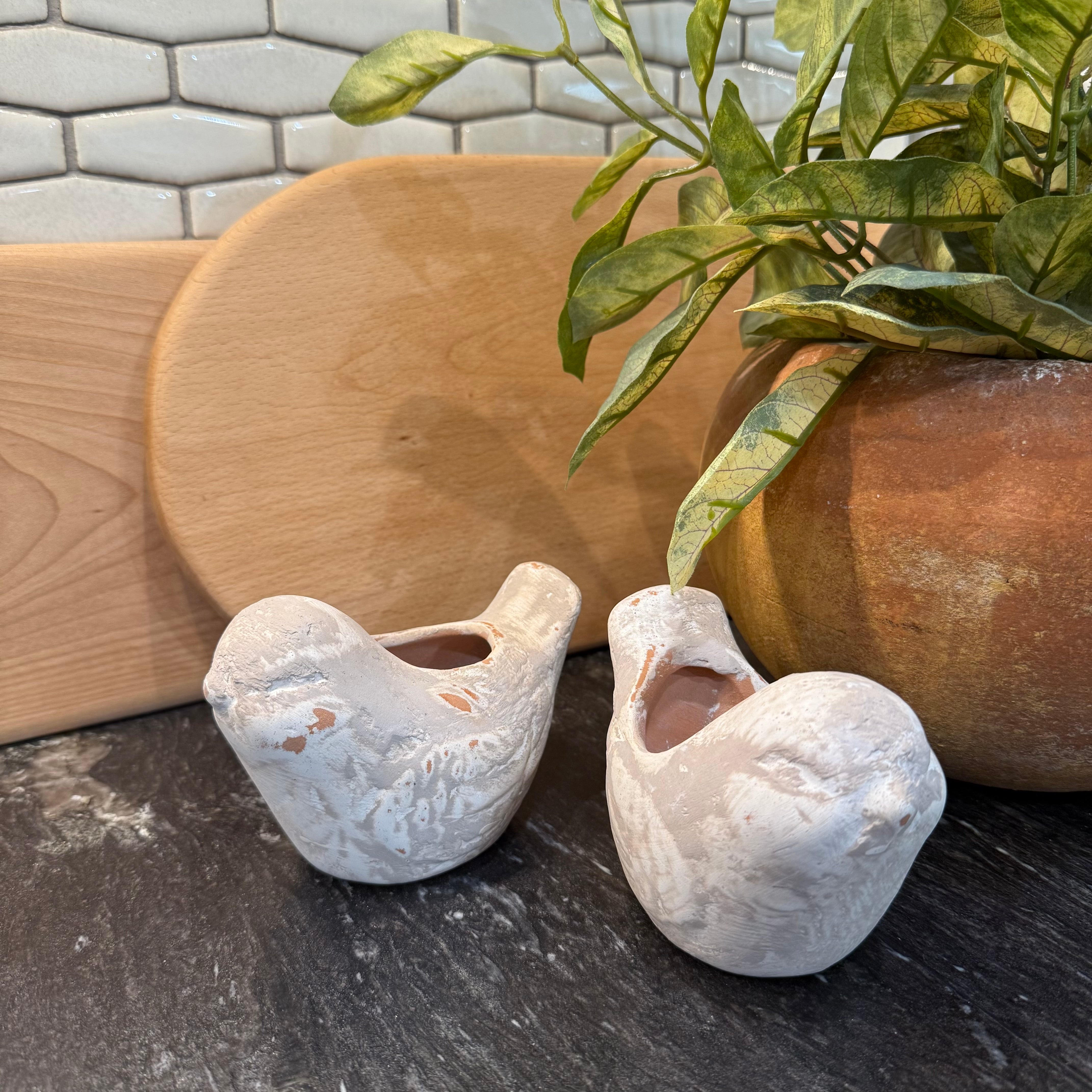Bird Clay Pot