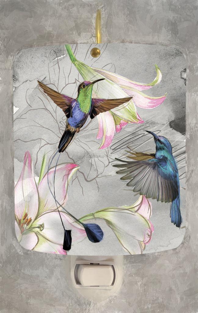 Hummingbird And Calla Lily Flowers Night Light