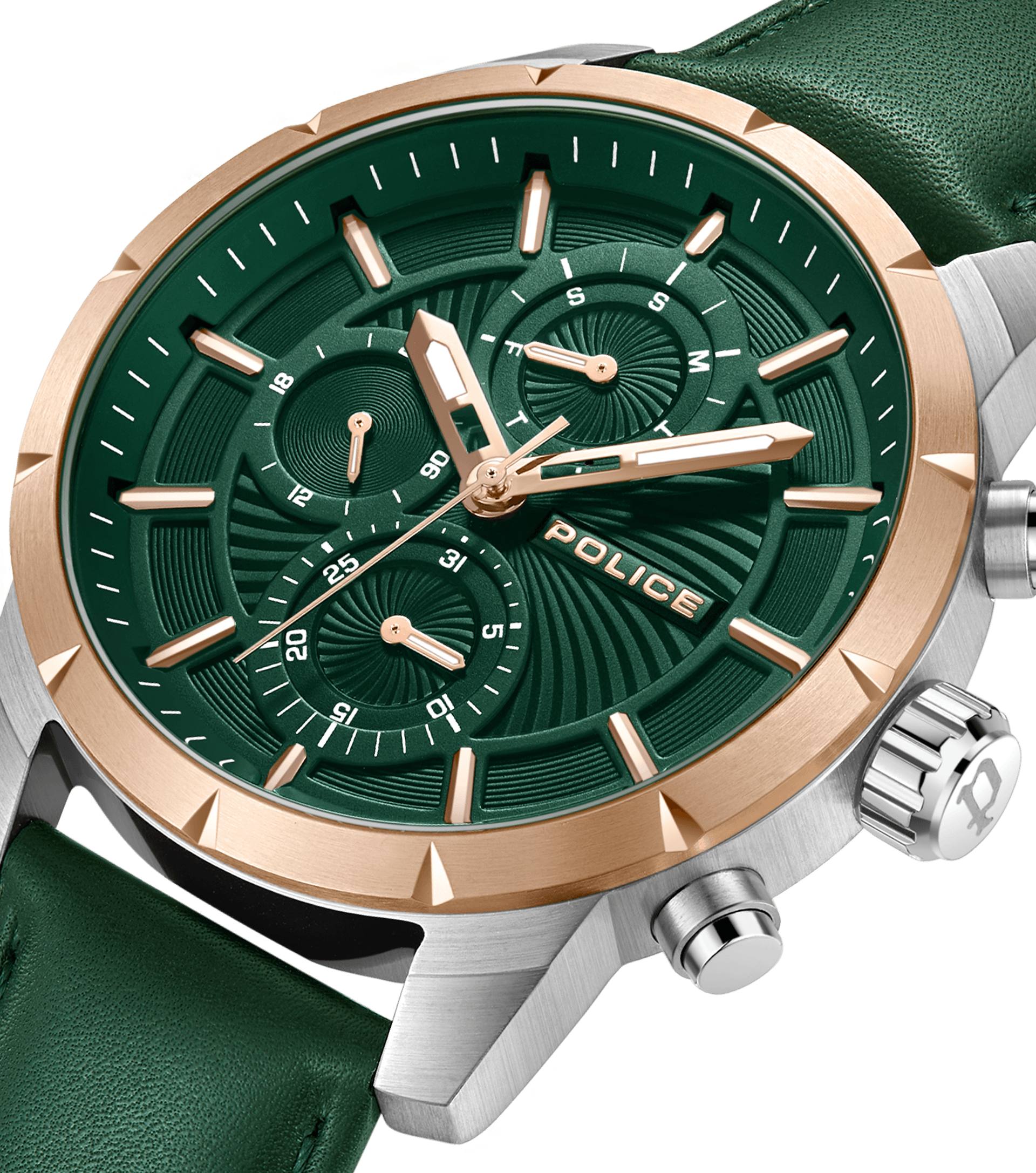 Police watches - Police Silverandrosegold For Green, Watch By Neist Men