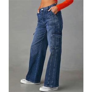 Dark Wash Cargo Jeans - Magnolia Boutique and Gifts