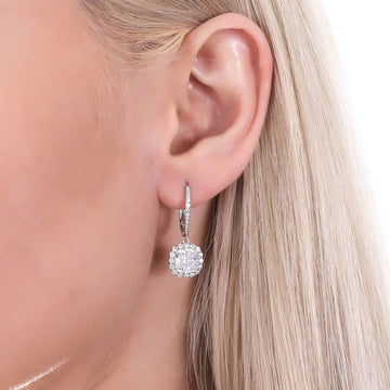 Sterling Silver Halo Navette Marquise CZ Anniversary Fish Hook Earrings  #E1740-01 – BERRICLE