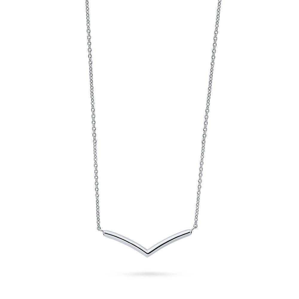 Diamond pave wishbone charm beaded chain necklace // 14k gold fill or  sterling silver — Rach B Jewelry