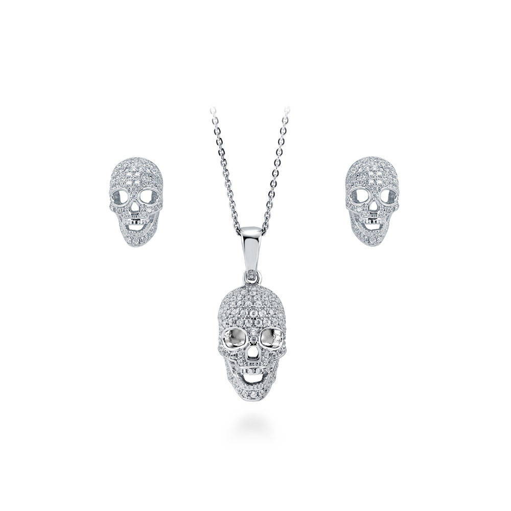 Diamond Biker Skull Necklaces