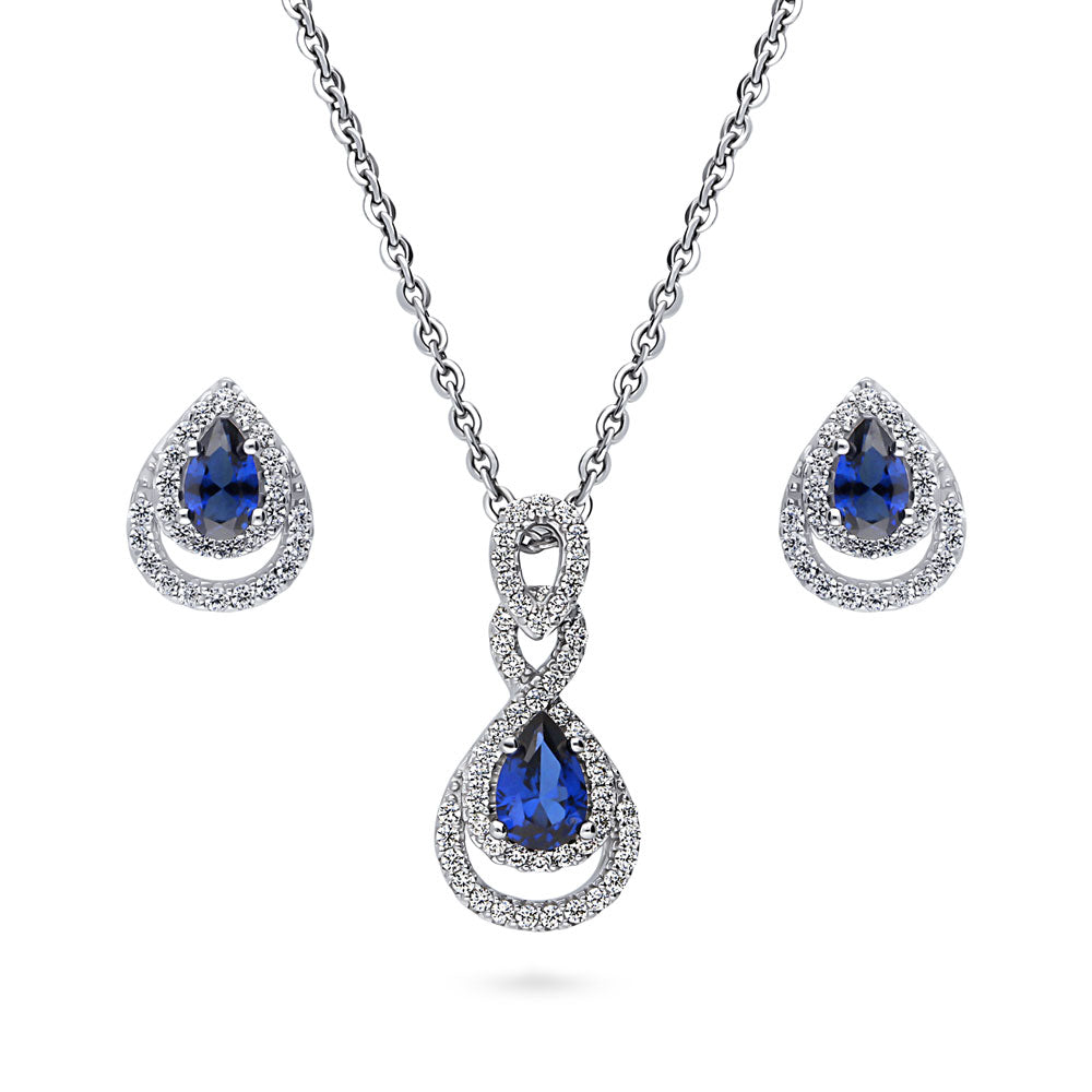 Dainty Sapphire Diamond Teardrop Necklace | Caitlyn Minimalist