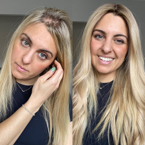 hair topper before and after