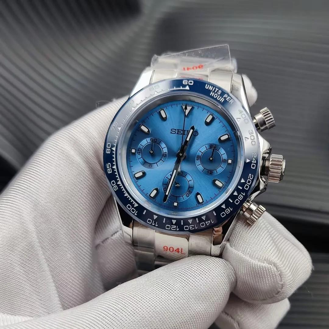 Seiko Mod Blue Daytona Chronograph Quartz Tribute Cosmography Watch – Watch  Makeup