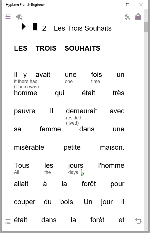 Learn To Read French with Interlinear On-Demand Format