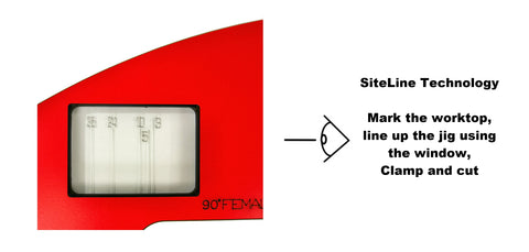 ScribeMaster SiteLine window on KWJ900Pro Worktop Jig