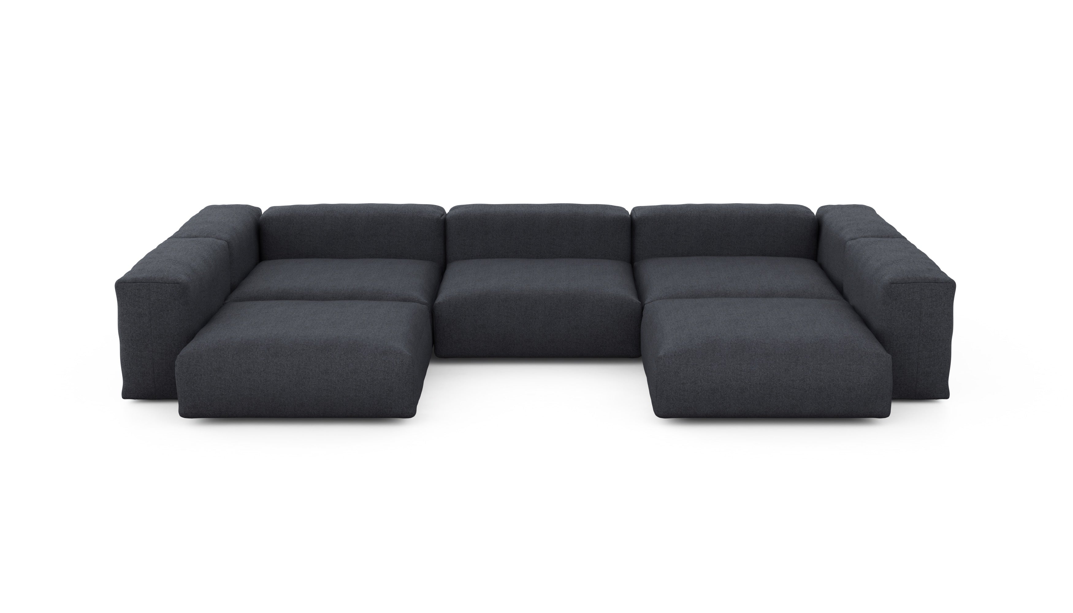 u-shape sofa - herringbone - dark grey - 148in x 95in