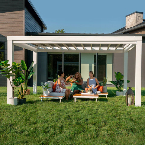 modern steel pergola